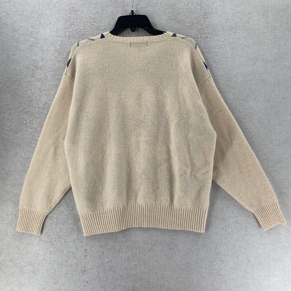 VTG RR Casuals Sweater Mens XL Brown Blue Green Argyle 100% Lambs Wool - Picture 2 of 12